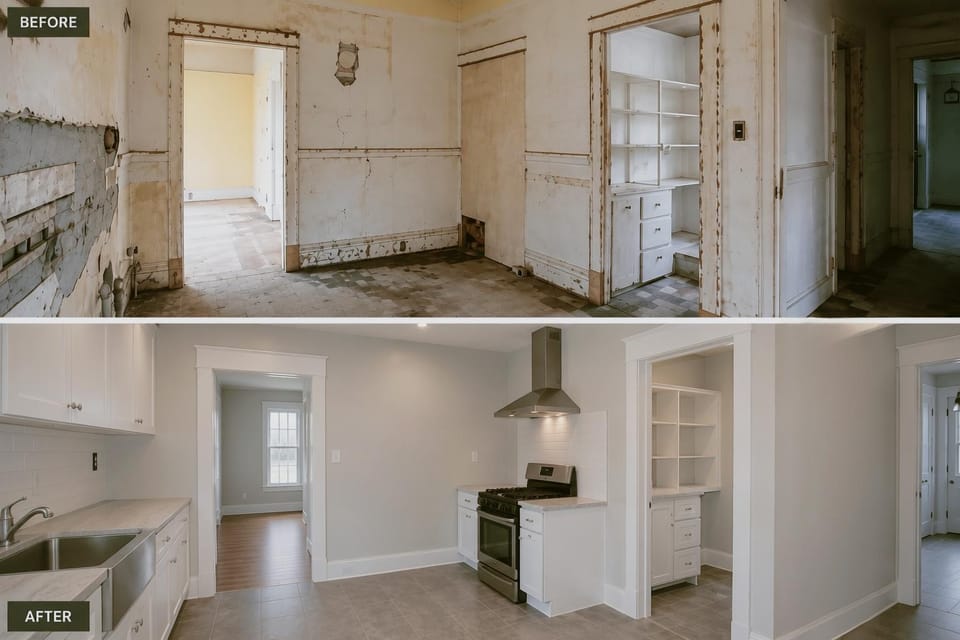 Kitchen refurbishment in London, before and after